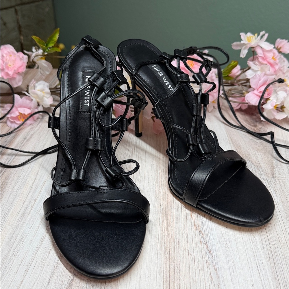 NINE WEST- Mix Ankle Wrap Dress Sandals Size 7
